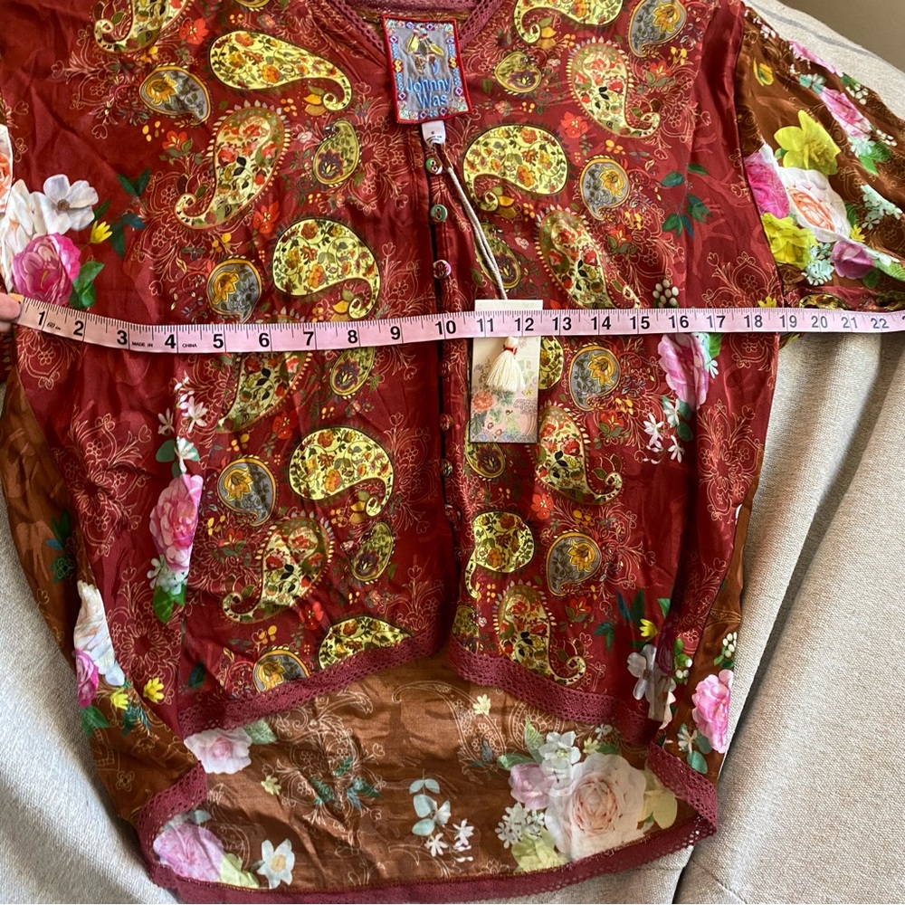 JOHNNY WAS Paisley Button Blouse - Picture 4 of 11
